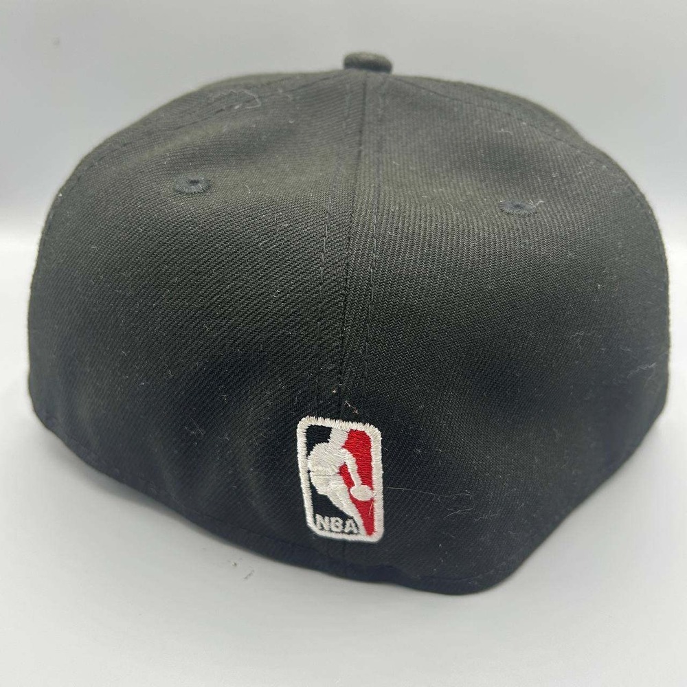 Chicago Bulls Hat Men 7 1/4 Black Embroidered 59Fifty New Era NBA Fitted Cap - Picture 5 of 8